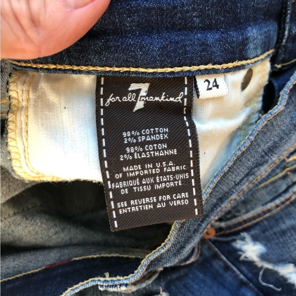 7 for All Mankind Roxanne Distressed Jeans Size 24 - Picture 13 of 14